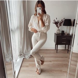 JEANS Z1975 HIGH RISE SLIM FLARE MIT RISSEN - Weiß | ZARA Deutschland /  Germany